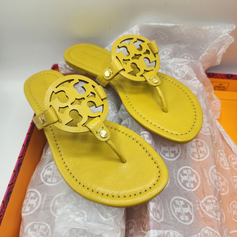 NEW Tory Burch MILLER SANDAL Leather PEAR Size 7 #151169